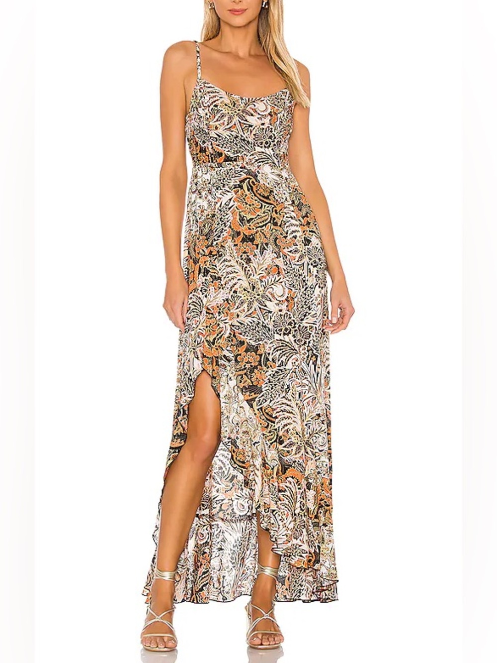 Free People Forever Yours Smocked Slip High-Lo Dress Small